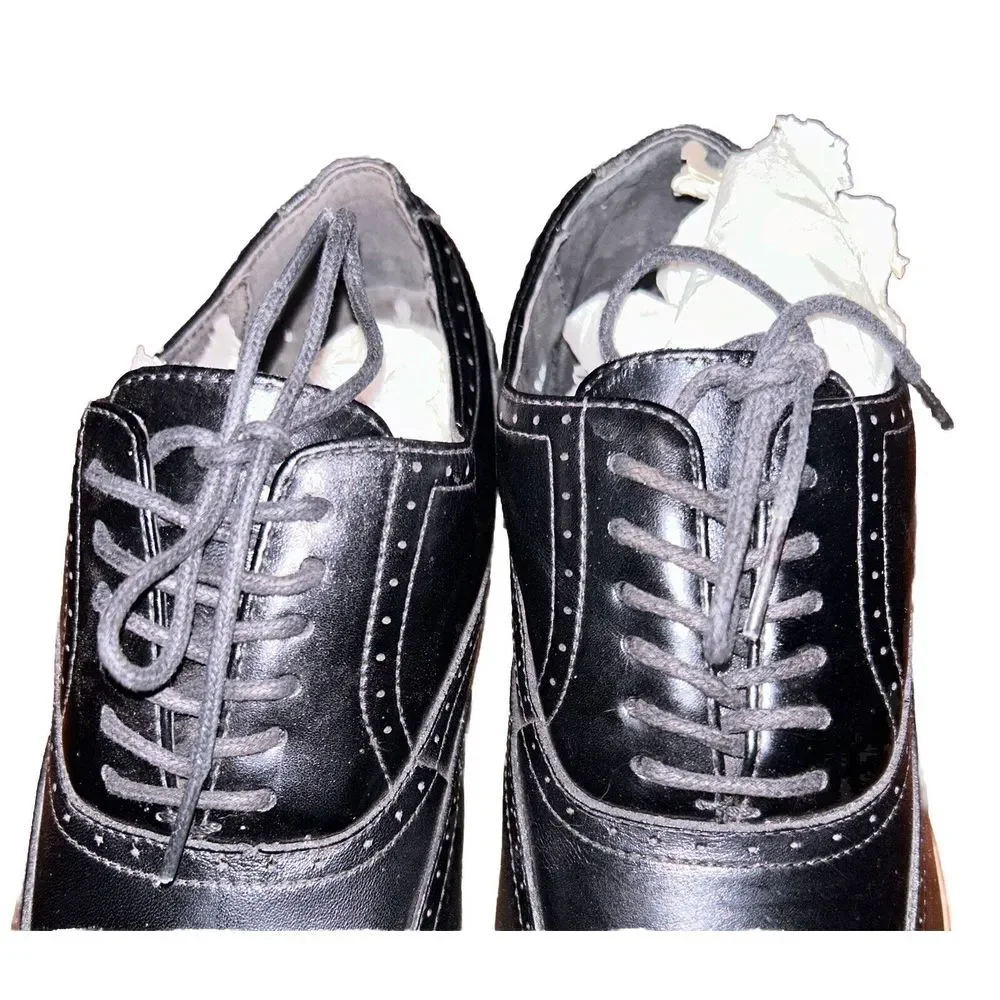 STACY ADAMS 25064 Men's Dunbar-Wingtip Oxford, BLACK‎ Size 9.5